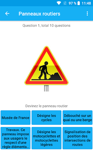 Panneaux routiers: quiz sur le Code de la route Screenshot 1