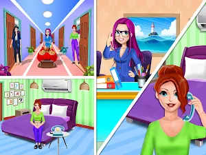 Virtual Hotel Cleaning Manager: Room Service Games Screenshot 1