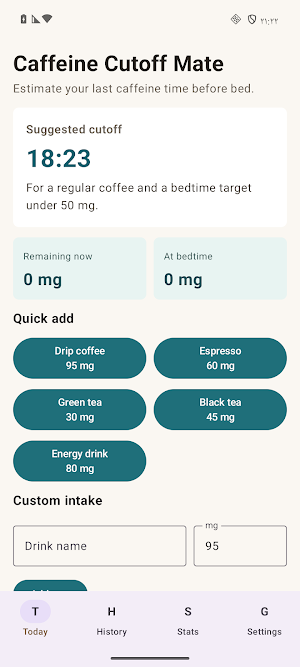 Caffeine Cutoff Mate Screenshot 2