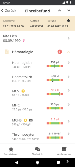 LAB Befund Screenshot 2