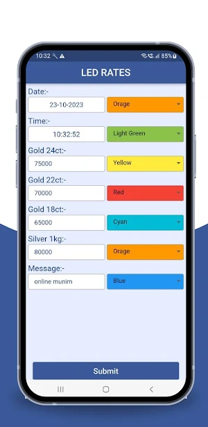 Gold Metal Rates LED Display Screenshot 2
