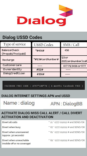 Mobile SIM USSD Codes and Packages | Sri Lanka Screenshot 3