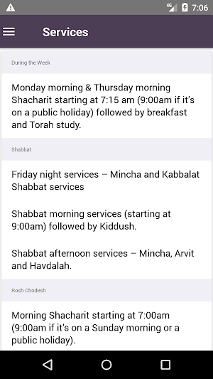 Congregation Shaarei Tzedec -  Screenshot 2