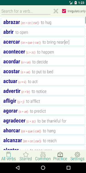Spanish Verbs and Grammar Screenshot 0