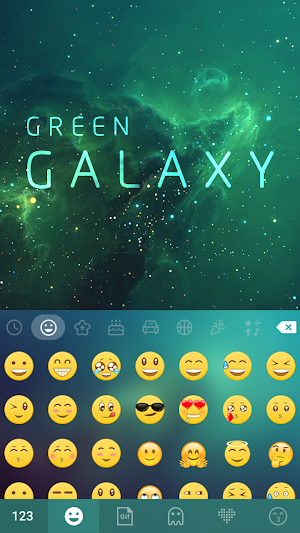Green Galaxy Keyboard Theme Screenshot 1