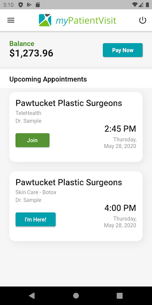 myPatientVisit Portal Screenshot 1
