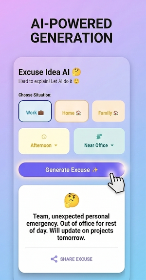 Excuse Idea AI - Multilingual Screenshot 2