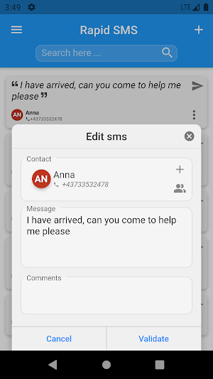 Rapid Sms Templates to easily send same messages Screenshot 2