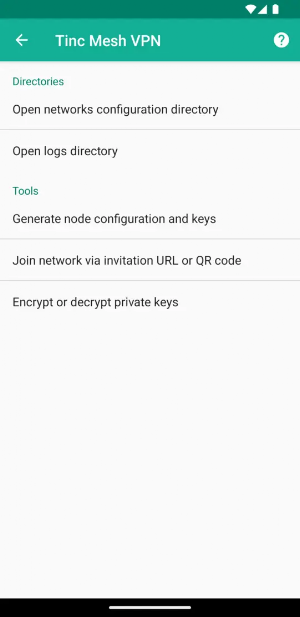 Tinc Mesh VPN Screenshot 2