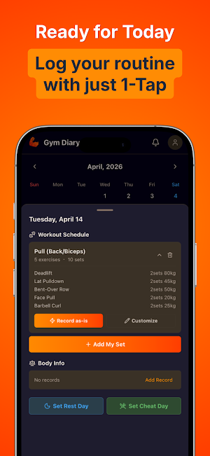 Gym Diary - Workout & Diet Log Screenshot 2