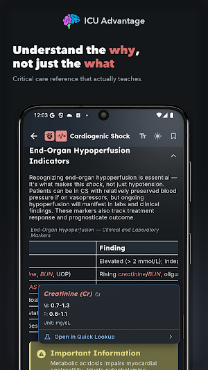 ICU Advantage Rapid Reference Screenshot 0