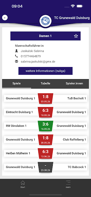 TC Grunewald Duisburg Screenshot 2
