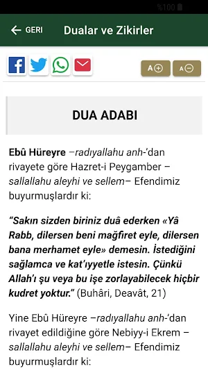 Dualar ve Zikirler Screenshot 3