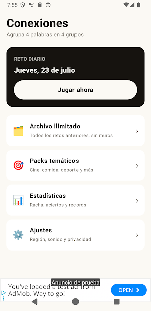 Conexiones Diarias: 4 Palabras Screenshot 0