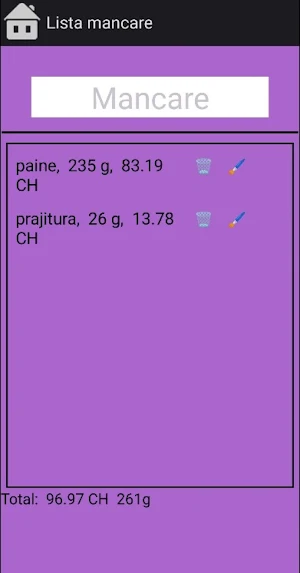 Calculator glucide Screenshot 3