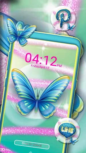 Butterfly Glitter Launcher Theme Screenshot 3