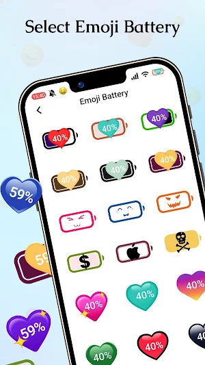 Emoji Battery Status Bar Screenshot 1
