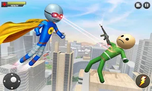 Flying Hero Stickman : Stickman Rope Hero Games Screenshot 1