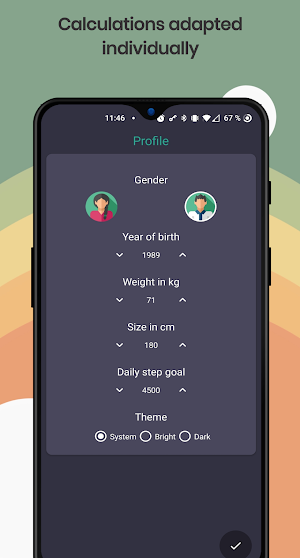 Pedometer - step counter & calories counter Screenshot 2