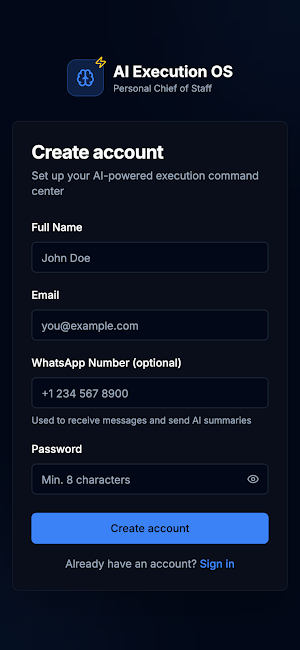 AI Execution OS Screenshot 1