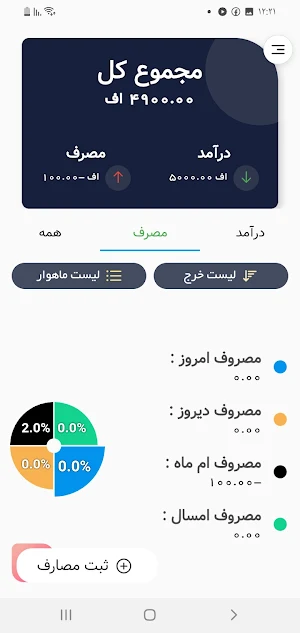 مصارف روزمره: دخل و خرج Screenshot 0