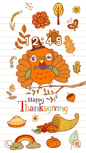 Thanksgiving Doodle- Wallpaper Screenshot 1