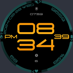 Orange Drip Modern Watch Face Screenshot 3