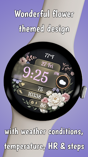 Flora Gold - Floral Watchface Screenshot 1