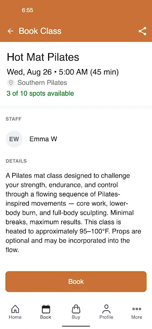 Southern Pilates Screenshot 2