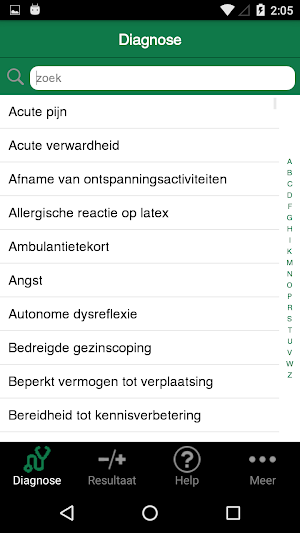 Verpleegkundige zorgresultaten (NOC) Screenshot 2