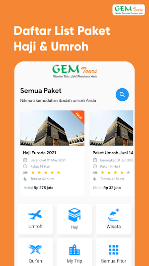 GEM TOURS : Aplikasi Panduan Haji dan Umroh Screenshot 0