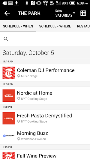 NYT Food Festival Screenshot 2