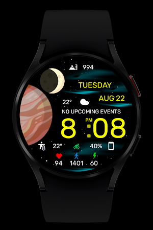Space Anime Digital Watch Face Screenshot 2