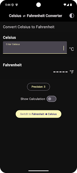 Celsius-Fahrenheit Converter Screenshot 3