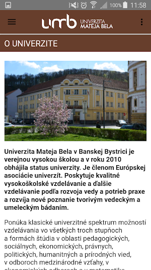 Univerzita Mateja Bela v Banskej Bystrici Screenshot 1