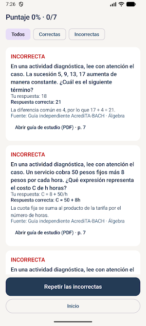 Simulador AcrediTA-BACH Examen Screenshot 2