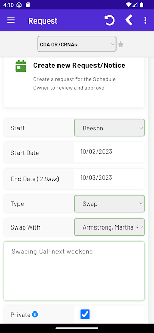 myStaffSchedule Screenshot 3