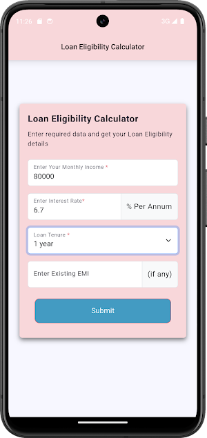 Loan Eligibility Calculator Screenshot 2