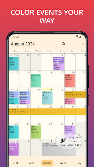 Year View Calendar Screenshot 1