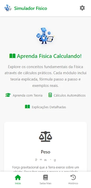 Simulador Físico Calculadora Screenshot 0