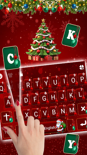 Stylish Red Christmas Keyboard Screenshot 1