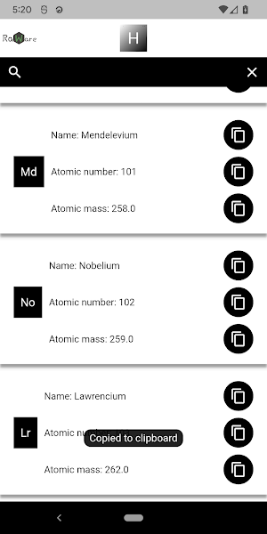Raw Periodic Table Screenshot 2