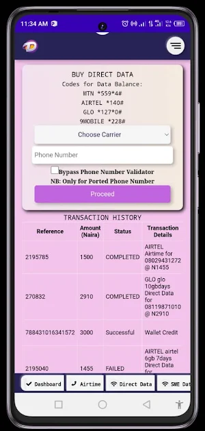 VTU Data Gifting Aitime/Data Screenshot 2