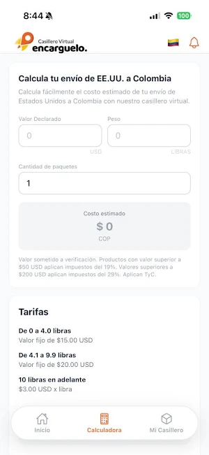 Casillero virtual Encarguelo Screenshot 1