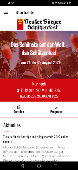 Neusser Bürger-Schützen-Verein Screenshot 1