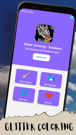 Glitter Coloring - Sneakers Screenshot 2