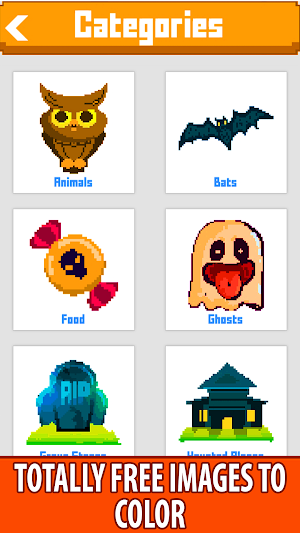 Halloween Pixel Art:Paint by Number, Coloring Book Screenshot 0