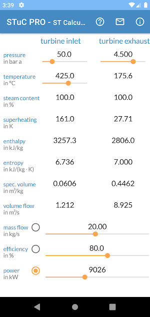 STuC PRO - Steam Turbine Calcu Screenshot 2