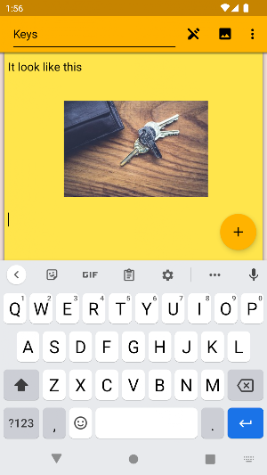 Pinned Note Screenshot 1