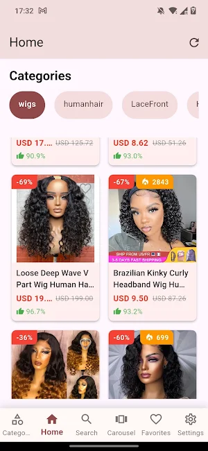 Human Hair Wigs Wholesale Shop Screenshot 0